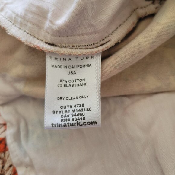 Mr Turk Trousers Bright Multicolor Floral Print Dress Pant Beach Art - Picture 11 of 15